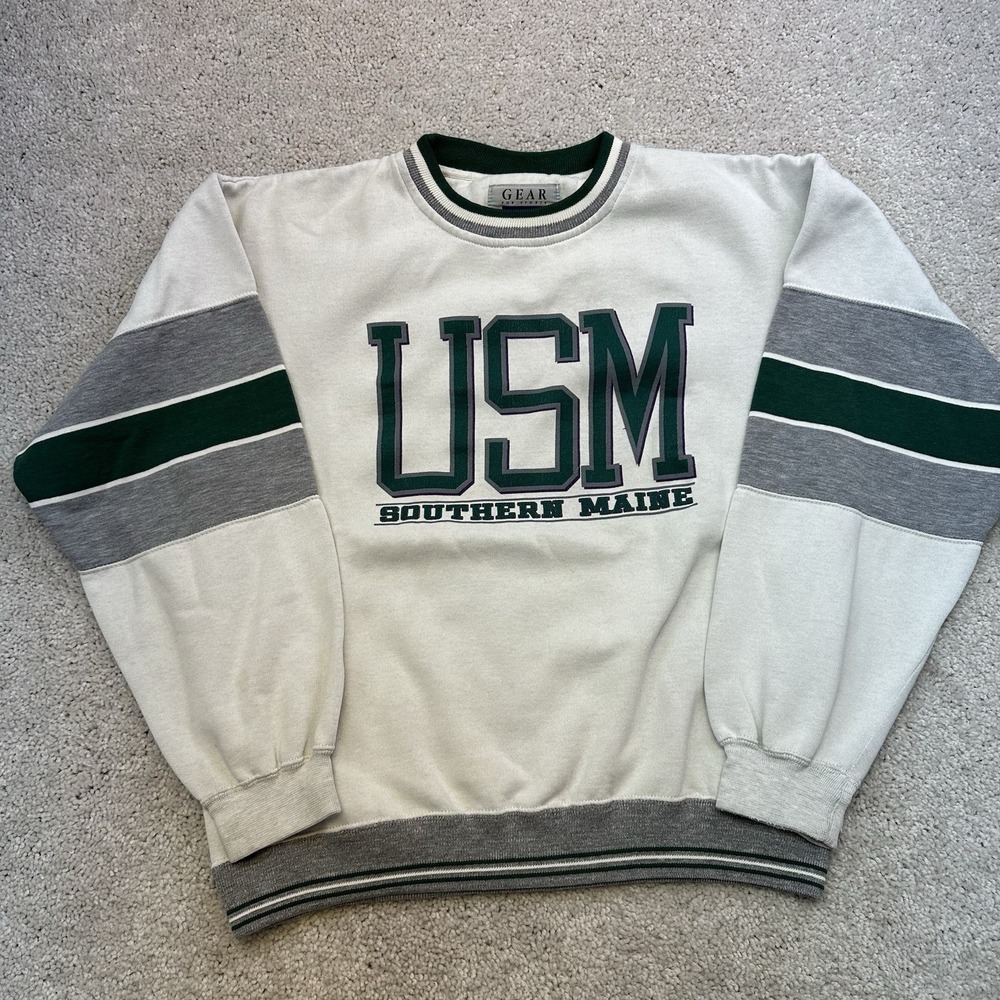 VTG University Southern Maine Sweatshirt Mens Medium Gear For Sports Y2K